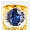 Image 1 : 26.6twc Lab Diamond/Sapphire Gold Vermeil Ring (JEW-3531)