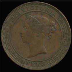 1892 Ceylon Victoria 5 Cent Very High Grade (COI-6940)