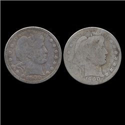 1900O Barber Quarters Pair Better Circulated (COI-7425)