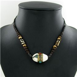 Tibet Shell Agate Bead Choker Necklace (JEW-3185)