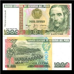 1988 Peru 1000 Intis Crisp Uncirculated Note (CUR-05934)