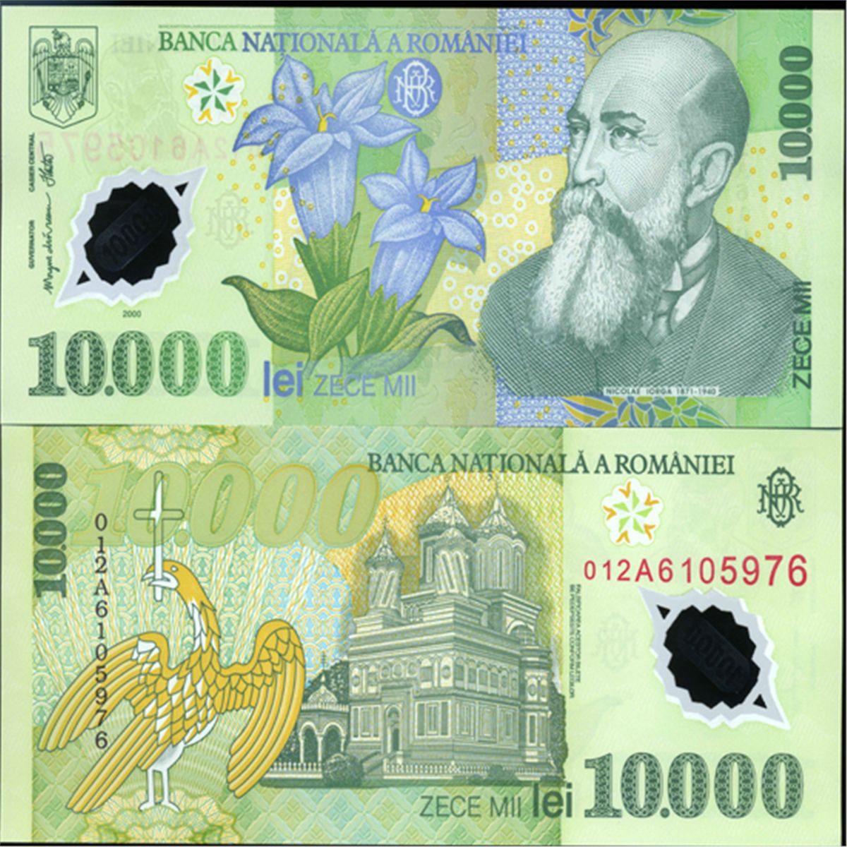 2000 Romania 10000 Lei Crisp Unc Polymer Note Cur 06335