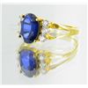 Image 2 : 15twc Lab Dia/Sapphire 22k Gold Vermeil Ring (JEW-2356)