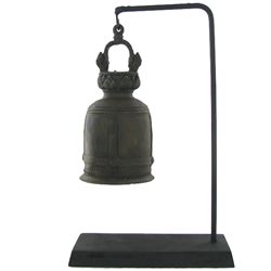 Vintage Thai Temple Bell on Stand (DEC-469)