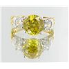 Image 1 : 20twc Lab Dia/Y. Sapphire 22k Gold Vermeil Ring (JEW-2379)
