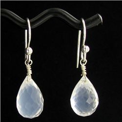 12twc Ice Quartz Silver Earrings  (JEW-3320)