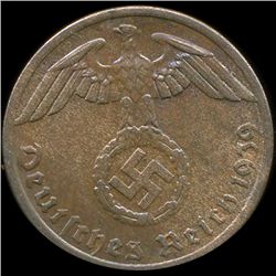 1939A Germany 1pf AU+ ERROR (COI-9933)