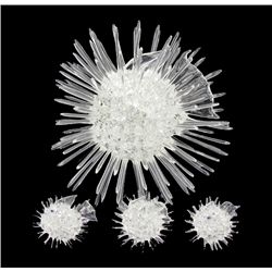 Handcrafted Glass Sea Urchin Mom & Kids (DEC-374)