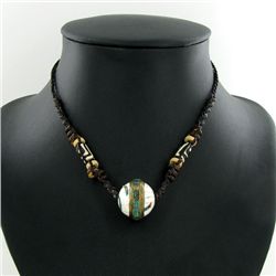 Tibet Shell Agate Bead Choker Necklace (JEW-3190)