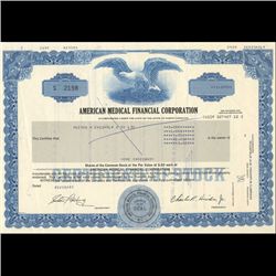 1980s Amer. Medical Fin'l. Stock Certificate Scarce (COI-3456)