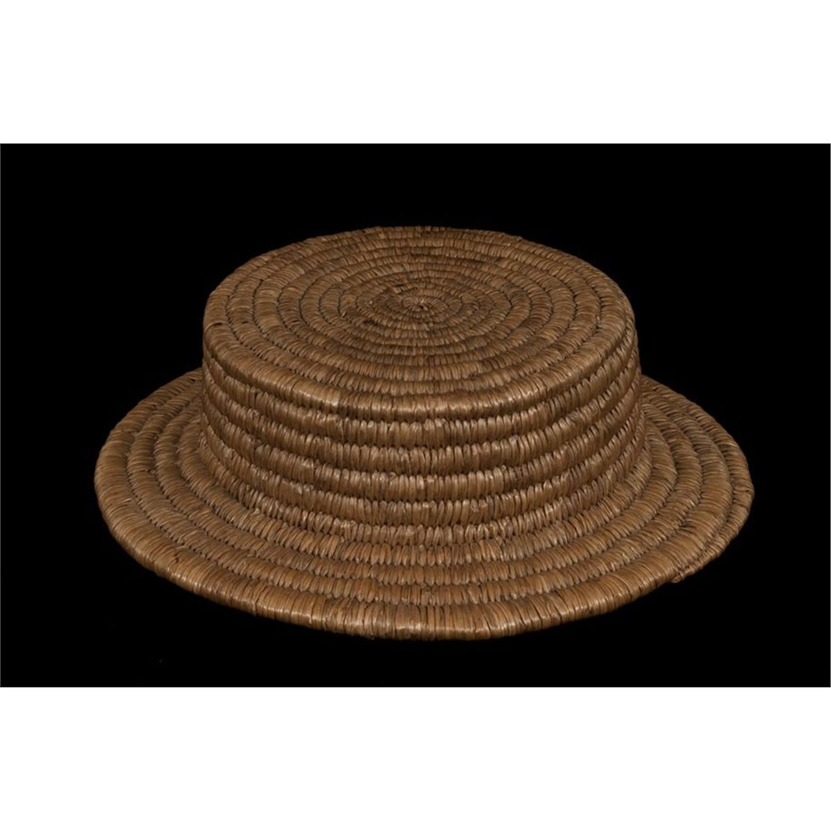 Inuit Miniature Coiled Grass Basketry Hat 6 1/4