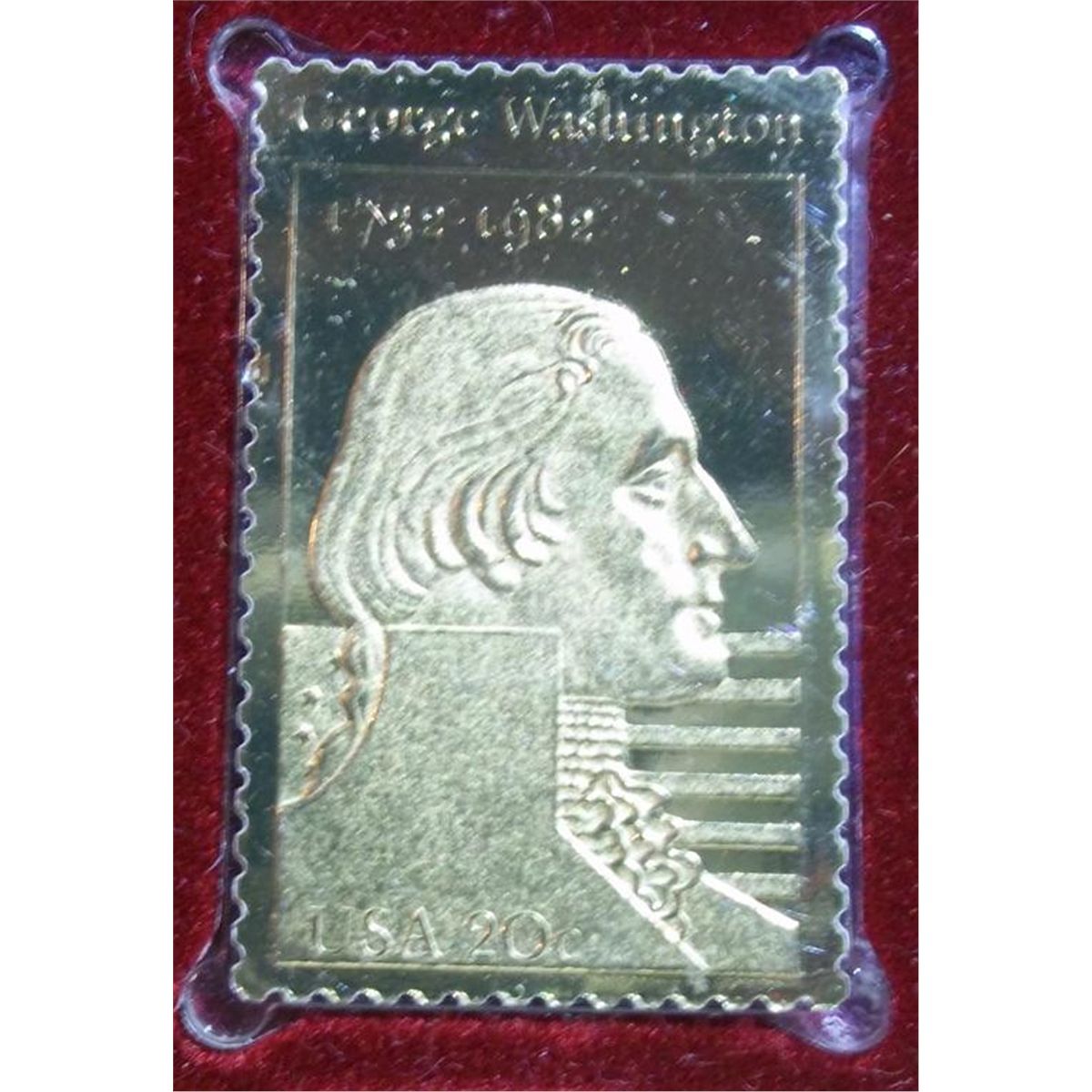 22k Gold Replica of a Washington Stamp