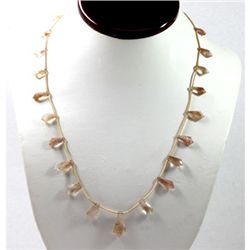56.97 ctw Natural Smoke Quartz Bead Necklace with brass clasp