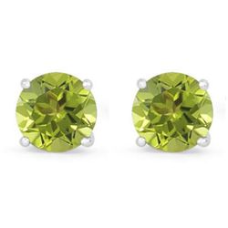 Genuine 2.22 ctw Peridot Stud Earring 14kt Yellow or White Gold 0.92g