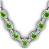 Image 1 : 38.60 ctw Peridot & Diamond Necklace 925 Sterling Silver
