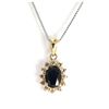 Image 1 : Genuine 0.74 ctw  Sapphire & Diamond Necklace 16" 14kt Gold-Yellow