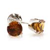 Image 2 : Genuine 2.72 ctw Orange Citrine Stud Earring 14kt Yellow or White Gold 0.92g