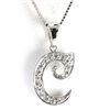 Image 1 : Genuine 0.12 ctw Alphabet Initial Letter C Diamond Necklace 16" 14kt Gold-White