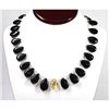 Image 1 : 270.82 ctw Black Onyx & Citrine Pear Cut Necklace with brass clasp