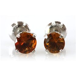 Genuine 4.50 ctw Orange Sapphire Stud Earring 14kt Yellow or White Gold 1.1g