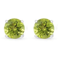 Genuine 2.50 ctw Peridot Stud Earring 14kt Yellow or White Gold 0.96g