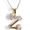 Image 1 : Genuine 0.10 ctw Alphabet Initial Letter Z Diamond Necklace 16" 14kt Gold-Yellow