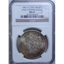 1891CC spitting eagle Morgan $  NGC  65  GS 65 bid = $4100