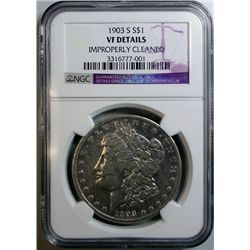 1903S  Morgan $  NGC  VF cleaned still an attractive coin