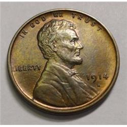 1914S Lincoln penny  AU BRN. PQ COIN.GS AU bid = $145
