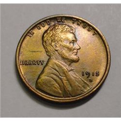 1915D Lincoln penny  MS64R/B MOSTLY RED. PQ COIN.GS 64 bid = $300