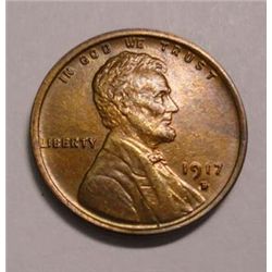 1917D Lincoln penny  MS63BRN. PQ COIN.
