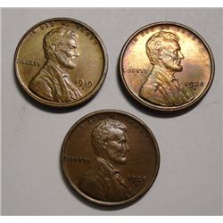 1919S-1920DS Lincoln penny AU55