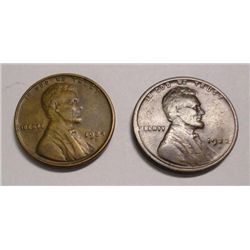 1922D  VF and 1924D XF  Lincoln penny