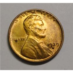 1929D Lincoln penny MS65 95% RED