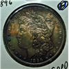 Image 3 : 1896  MS62 toned and 1896S VF Morgan $