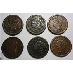 1838-42-49-51-52-53 large penny   avg Fine