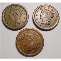 1854-55  XF and 1856 VF/XF large penny