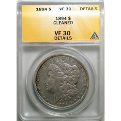 1894 Morgan $  ANACS30 cleaned  XF GS bid = $1400.00