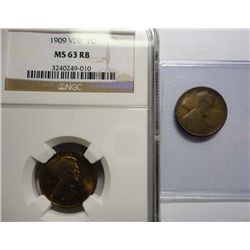 1909VDB NGC63RB Lincoln penny