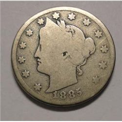1885 V nickel  problem free full good