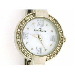 AK Anne Klein #10-9161 Women's Stainless Steel Swarovski Accented Bangle Bracelet Watch