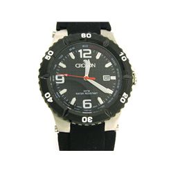 CROTON TACHYMETER BLACK RUBBER STRAP