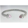 Image 1 : David Yurman Silver Pink Quartz & Diamond Bangle