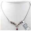 Image 1 : Platinum Diamond Ruby Necklace