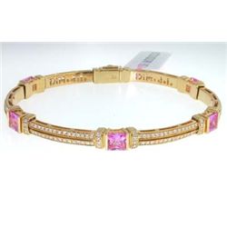 Di Modolo 18K Yellow Gold Diamond & Pink Sapphire Bracelet