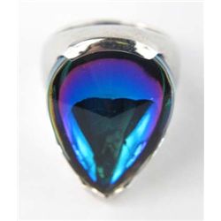 Baccarat Silver/Blue Psydelic Crystal Ring