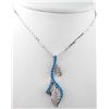 18K White Gold Diamond Turquoise Necklace