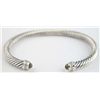 David Yurman Silver Lemon Citrine & Diamond Bangle