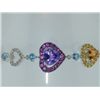 Image 2 : 14K White Gold Multi-Color Stone Diamond Bracelets