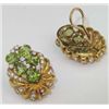 Image 2 : 18K Yellow Gold Peridot & Diamond Earrings